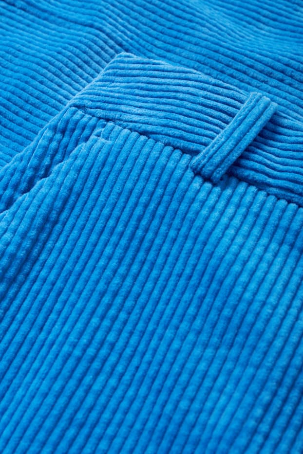 Damen - Cordhose - High Waist - Wide Leg - blau