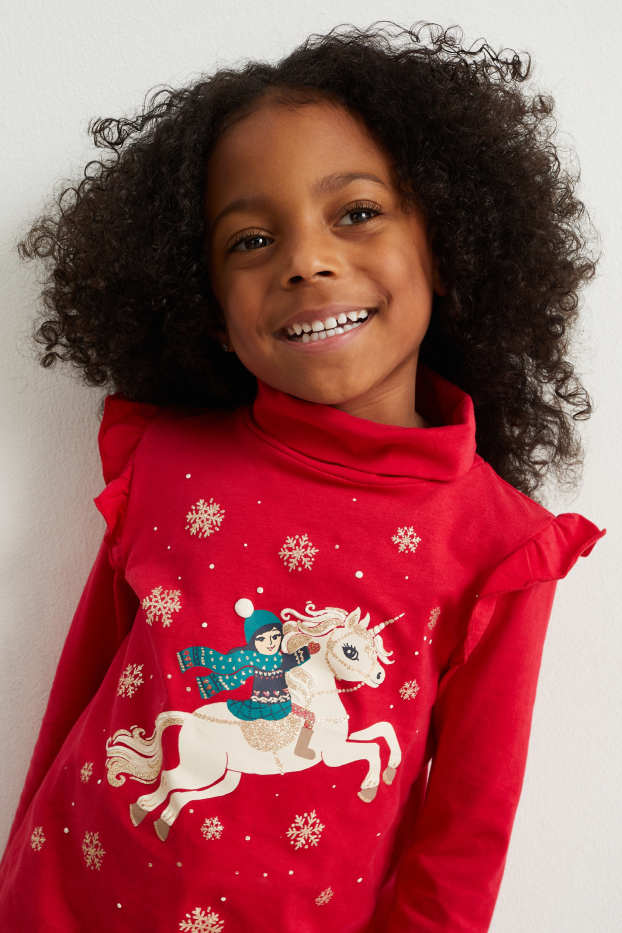 Kinderen: meisjes - Set van 5 - coltrui - rood