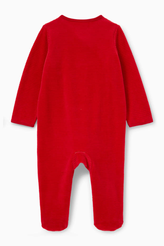 Baby Boys - Mickey Mouse - baby Christmas sleepsuit - red