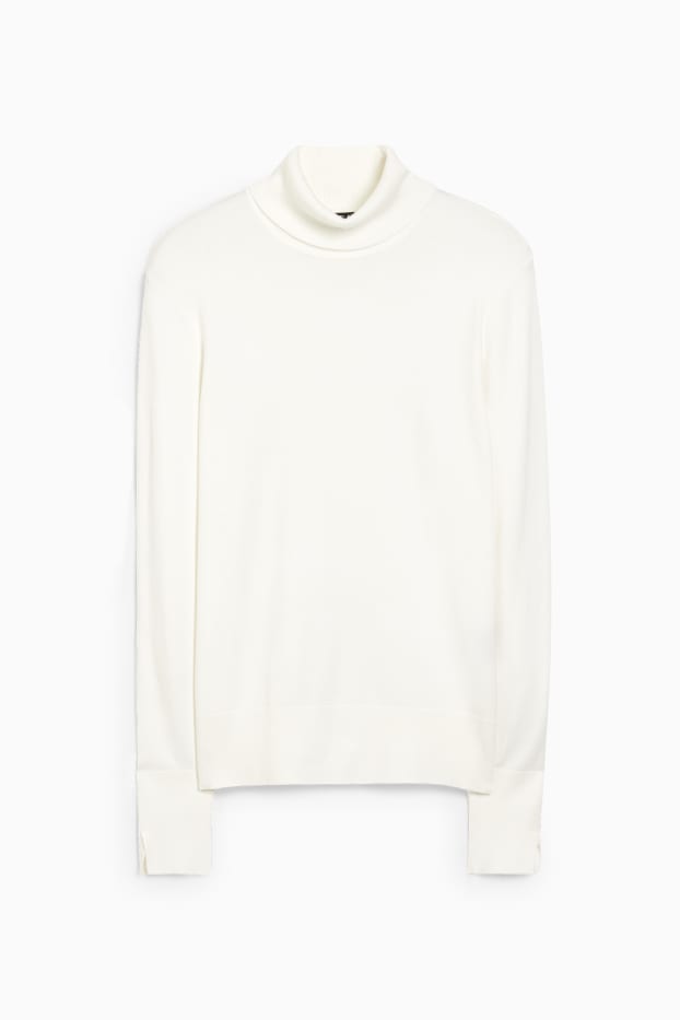 Dames - Basic coltrui - crème wit