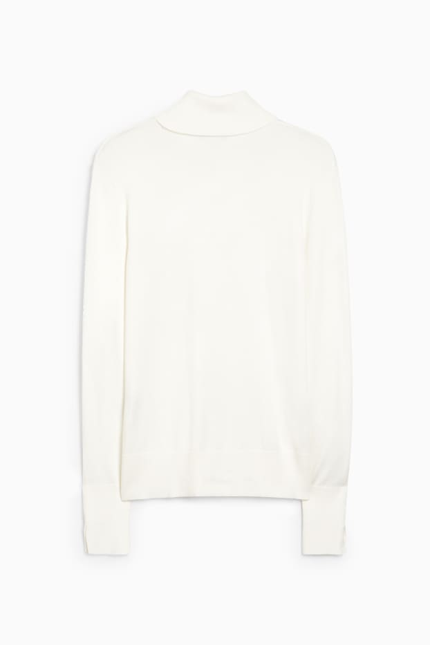 Dames - Basic coltrui - crème wit
