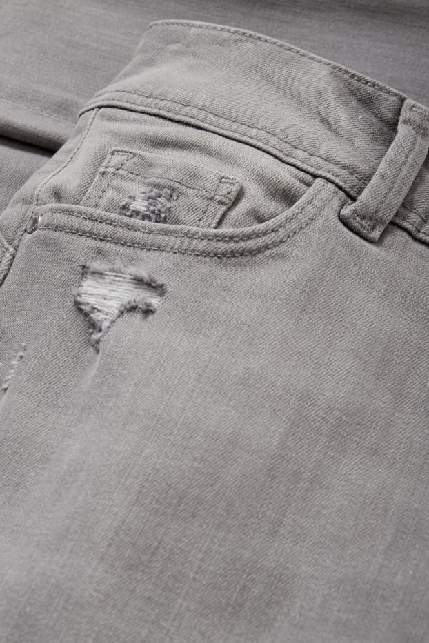 Dámské - Skinny jeans - mid waist - LYCRA® - džíny - světle šedé