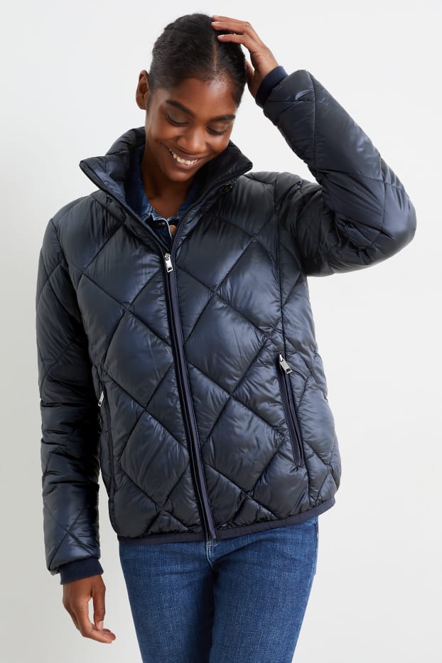 Women - Quilted jacket - dark blue