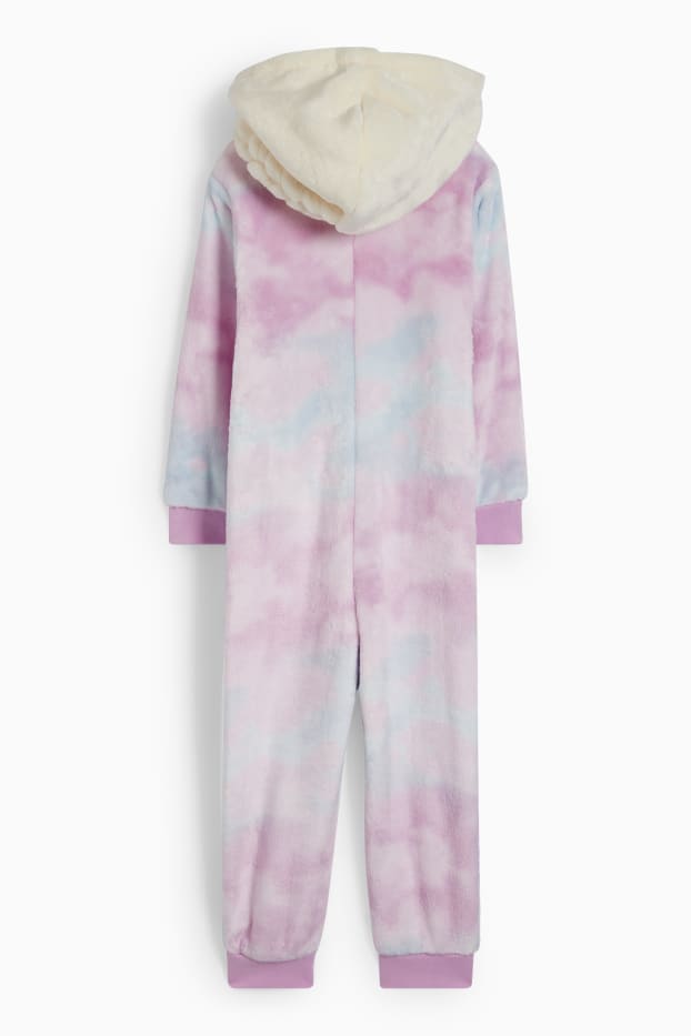 Kinder Mädchen - Die Eiskönigin - Fleece-Jumpsuit mit Kapuze - hellviolett