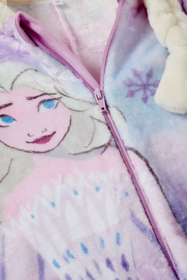 Kinder Mädchen - Die Eiskönigin - Fleece-Jumpsuit mit Kapuze - hellviolett