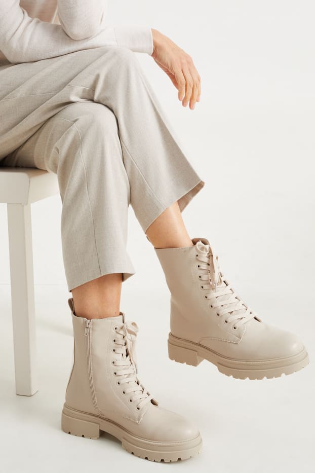 Mujer - Botines - polipiel - beis