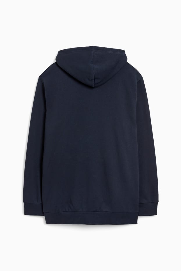Hommes - Sweat zippé à capuche - bleu foncé