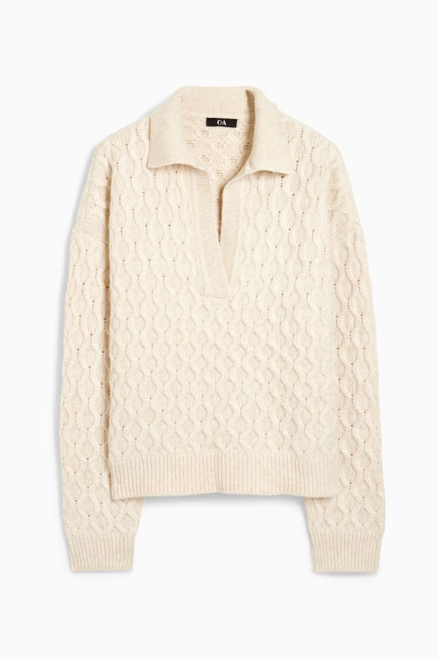 Mujer - Jersey - de ochos - beige claro