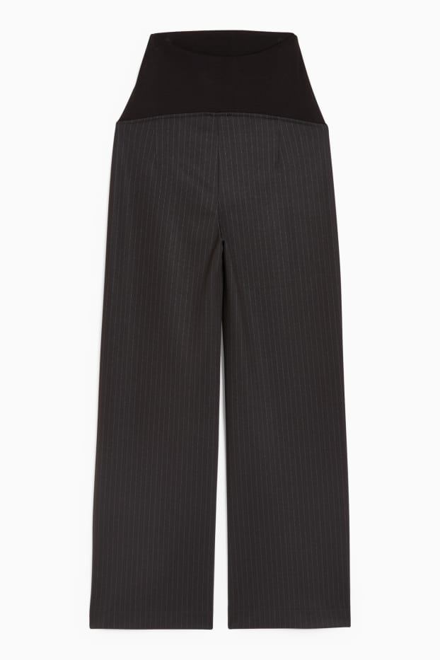 Donna - Pantaloni di jersey premaman - relaxed fit - design gessato - grigio scuro