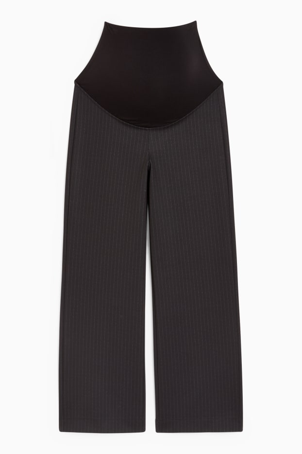Donna - Pantaloni di jersey premaman - relaxed fit - design gessato - grigio scuro