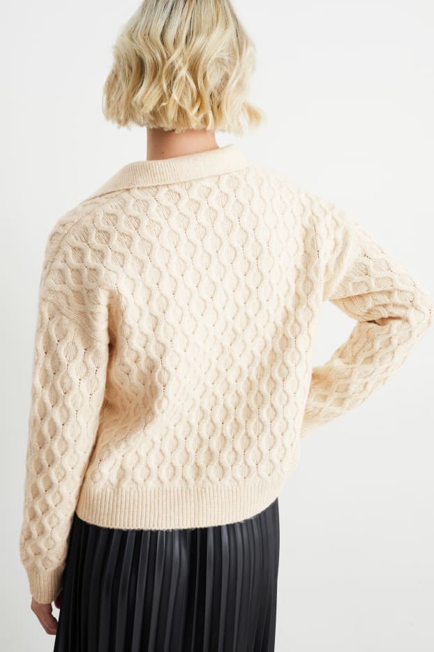 Mujer - Jersey - de ochos - beige claro
