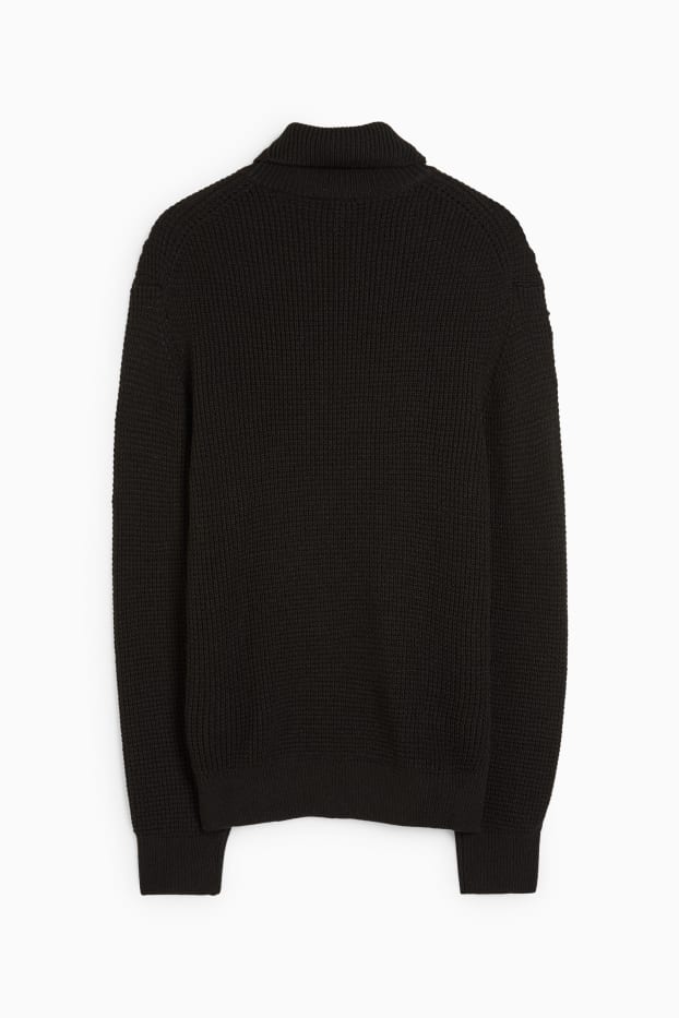 Bărbați - Pulover cu guler rulat - negru