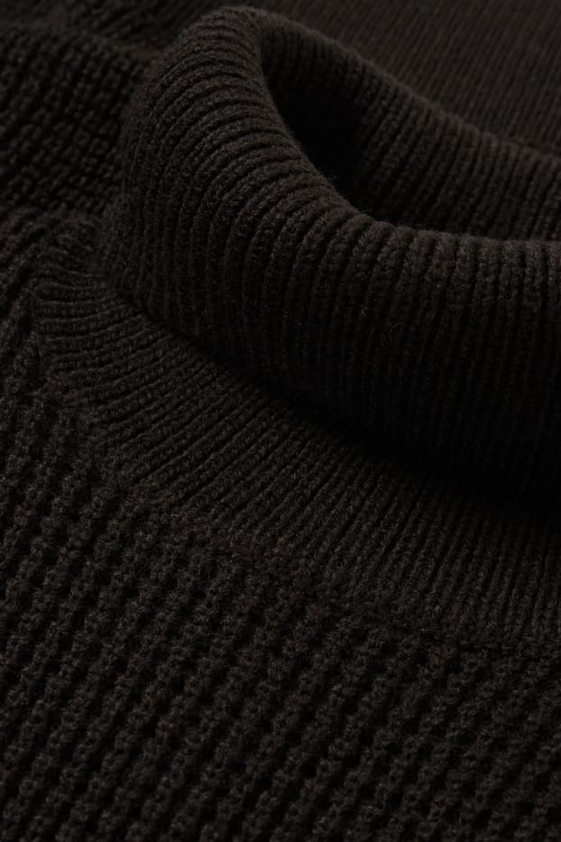 Bărbați - Pulover cu guler rulat - negru