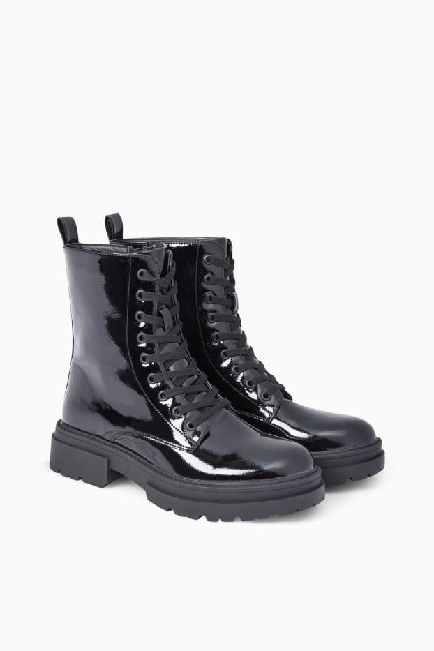 Mujer - Botines de charol - polipiel - negro