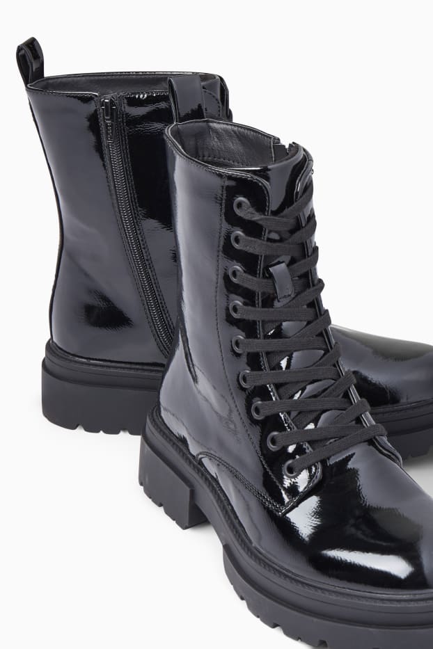 Mujer - Botines de charol - polipiel - negro