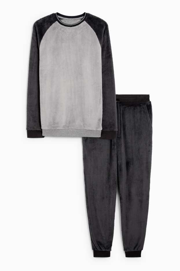 Hommes - Pyjama d’hiver - noir / gris
