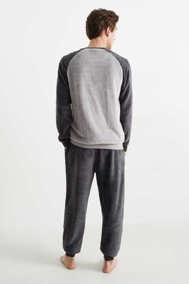 Hommes - Pyjama d’hiver - noir / gris