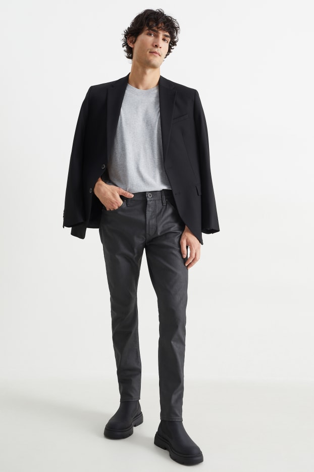 Heren - Slim tapered jeans - zwart