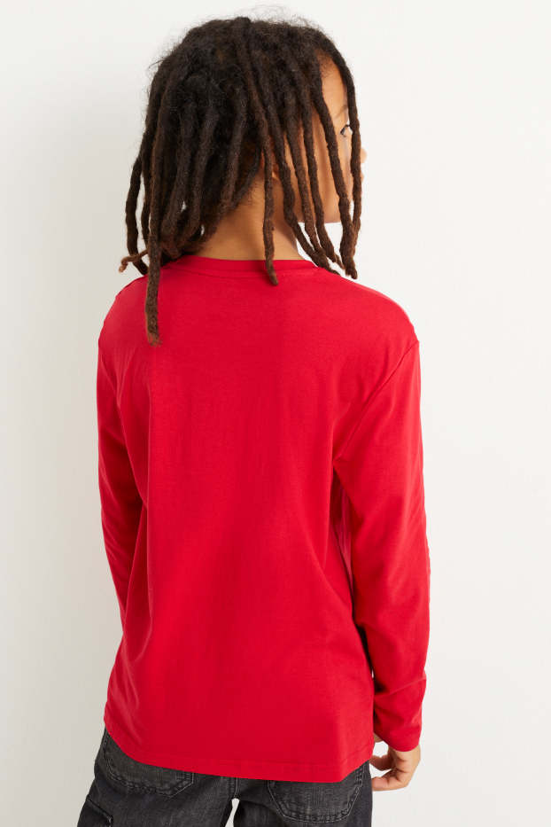 Children Boys - Christmas long sleeve top - red