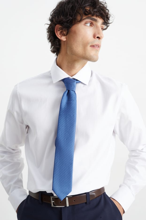 Men - Silk tie - dark blue