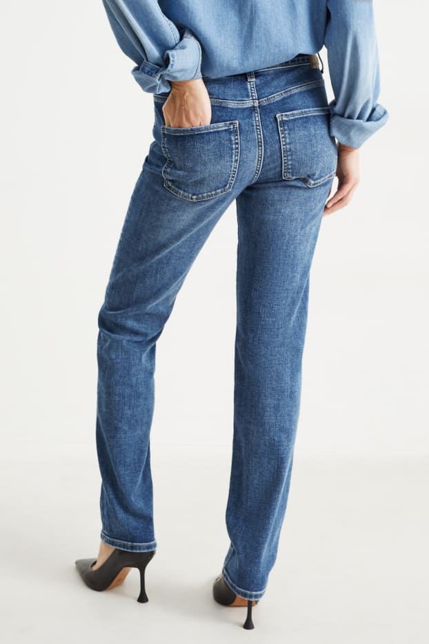 Dames - Straight jeans - mid waist - LYCRA® - jeansblauw