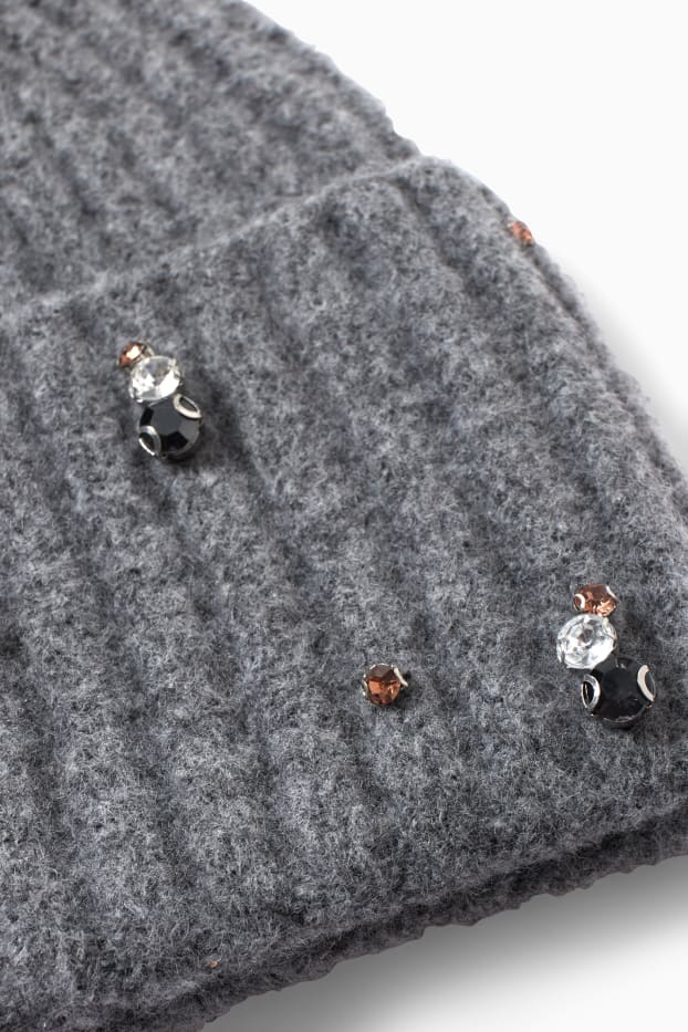 Women - Knitted hat - gray