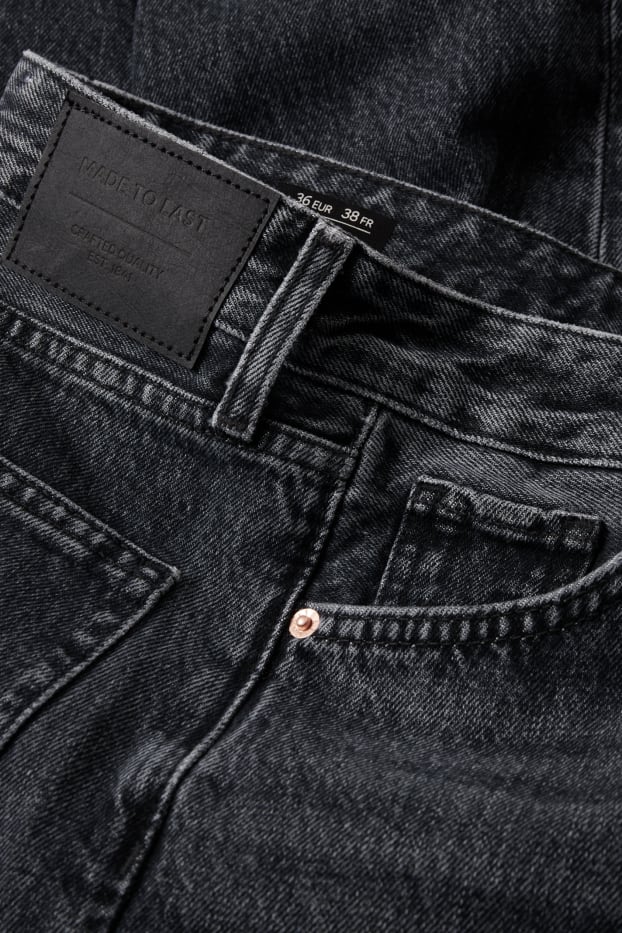 Dámské - Mom jeans - high waist - džíny - šedé