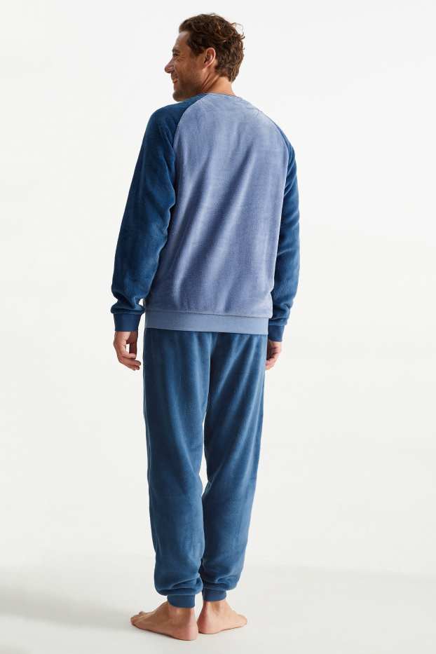 Hommes - Pyjama d'hiver - bleu foncé
