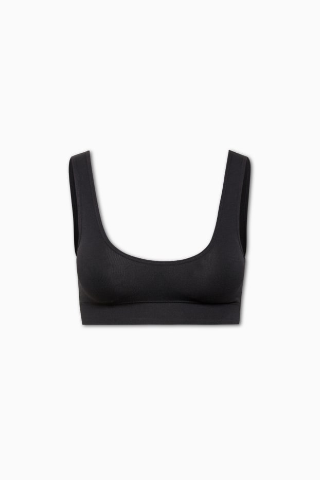 Damen - Bustier - wattiert - seamless - schwarz