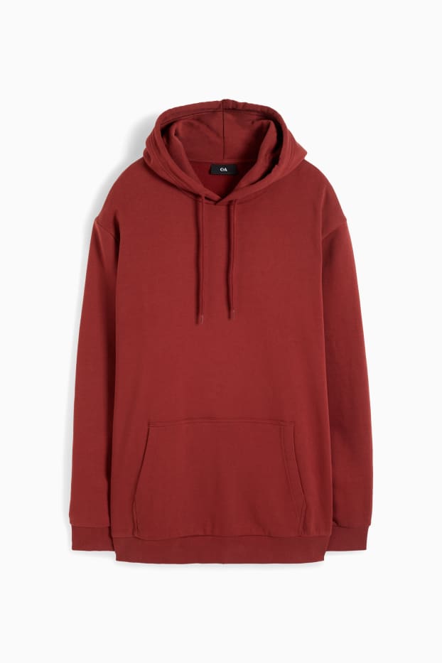 Uomo - Felpa con cappuccio - rosso