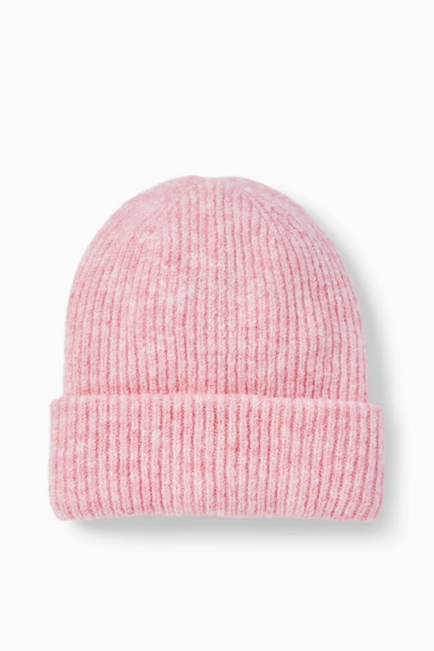 Bambine - Berretto in maglia - rosa