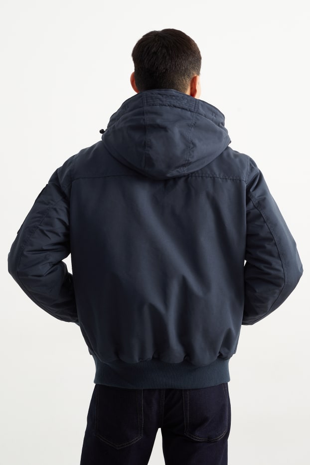 Men - Track jacket with hood - dark blue