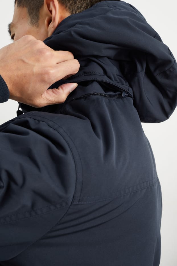 Men - Track jacket with hood - dark blue