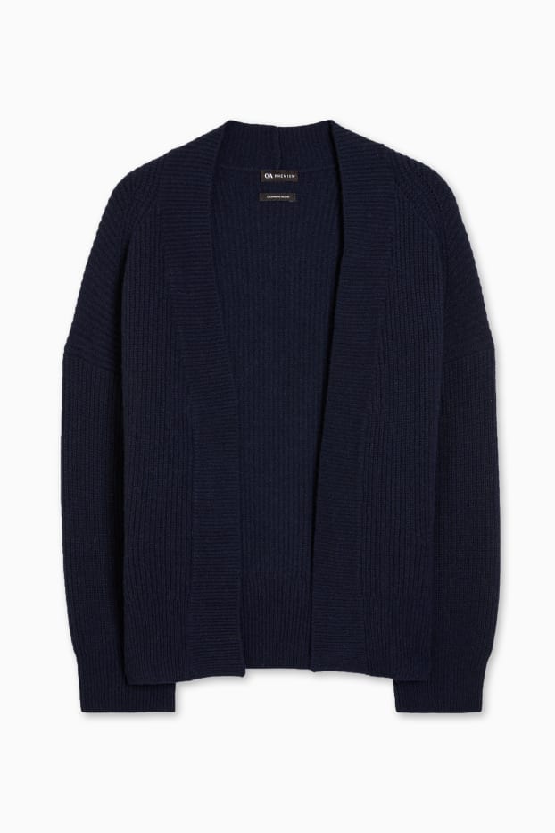 Women - Cashmere cardigan - dark blue