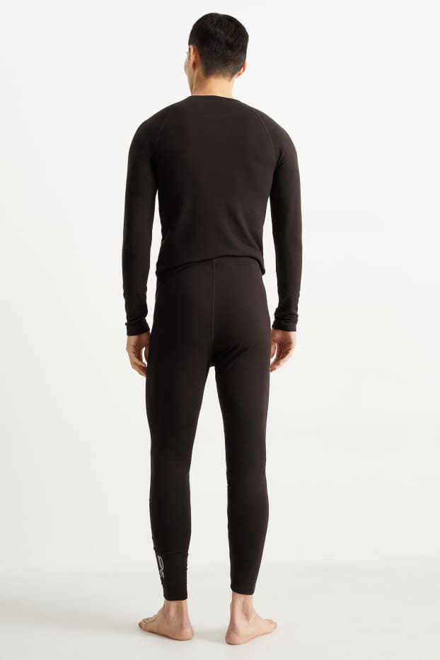 Heren - Lange thermo-onderbroek  - zwart