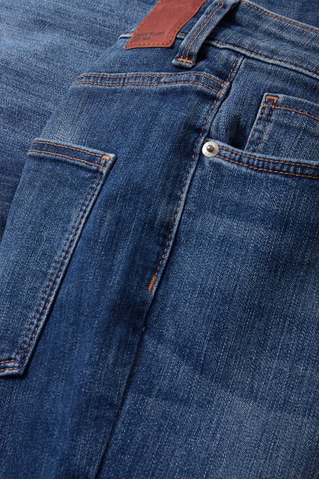 Femmes - Slim jean - high waist - jean bleu