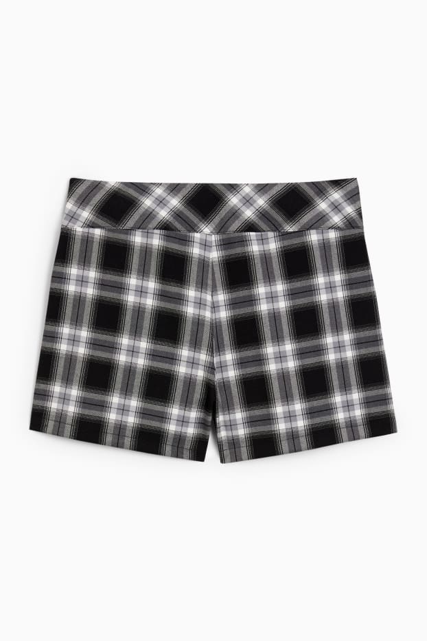Femmes - Jupe-short - à carreaux - noir