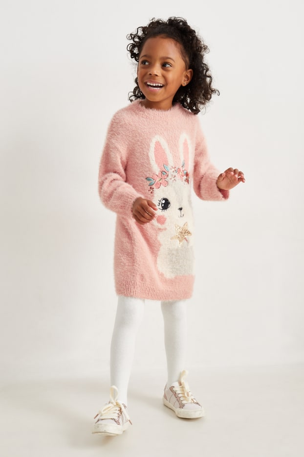 Copii - Fete - Set - rochie și dresuri - 2 piese - roz