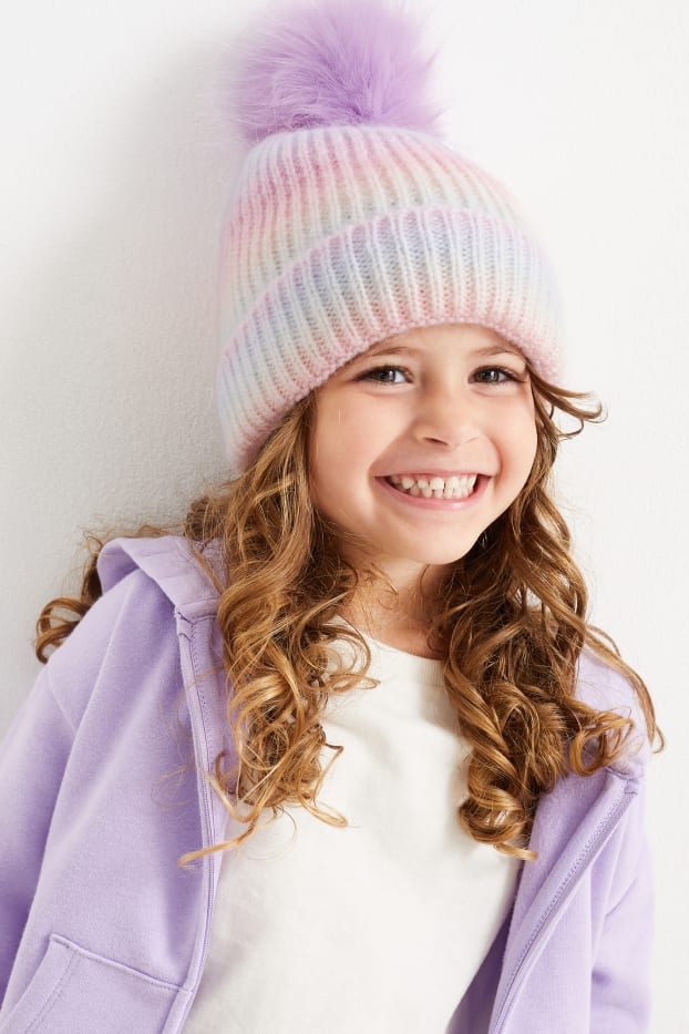 Enfants filles - Bonnet en maille - coloré