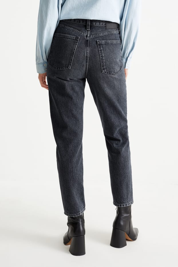 Dámské - Mom jeans - high waist - džíny - šedé