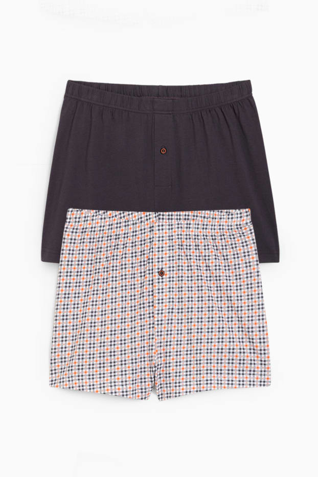 Herren - Multipack 2er - Boxershorts - Jersey - weiss / orange