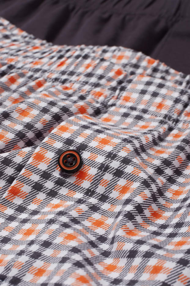 Herren - Multipack 2er - Boxershorts - Jersey - weiss / orange