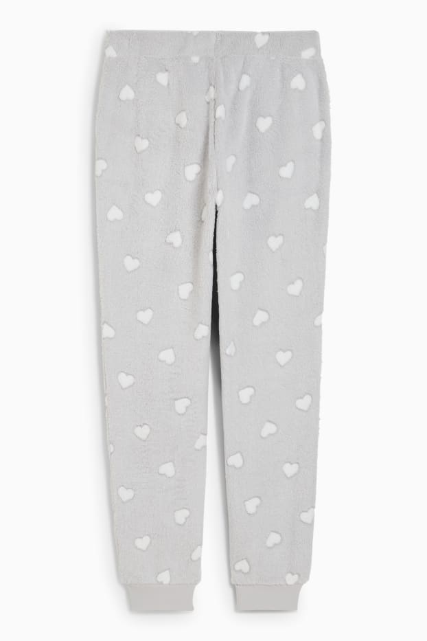 Dames - Pyjamabroek - met patroon - lichtgrijs