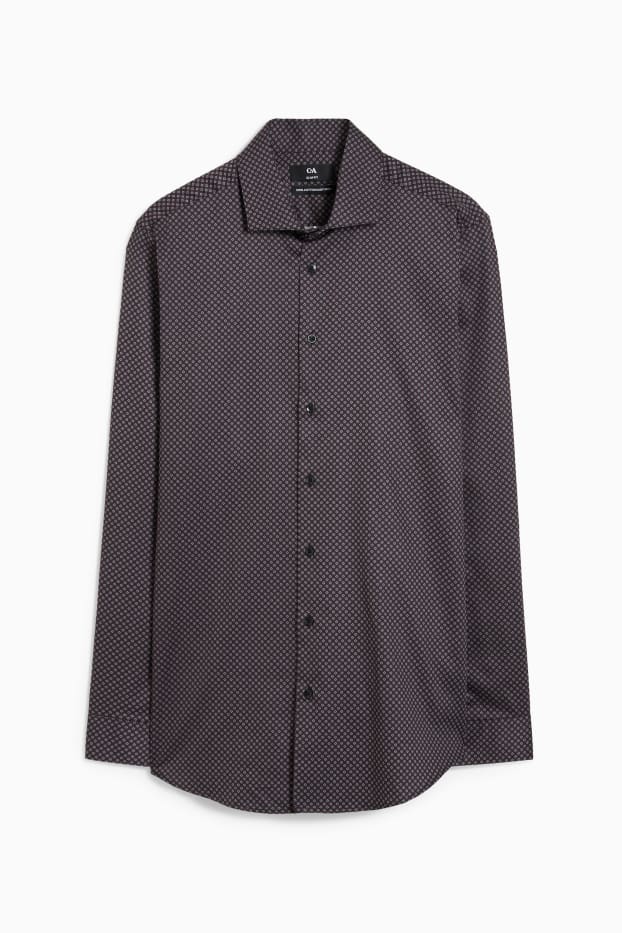 Bărbați - Cămașă office - slim fit - guler Kent - ușor de călcat - mov