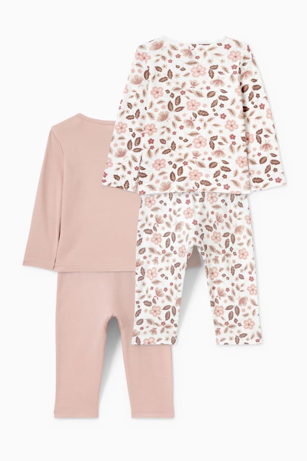 Baby Mädchen - Multipack 2er - Baby-Pyjama - 4 teilig - beige