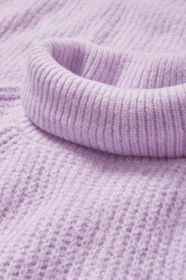 Damen - Strickkleid mit Cut-Out - hellviolett