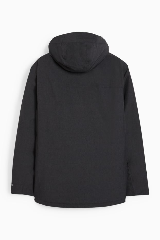 Herren - Softshelljacke mit Kapuze - wasserdicht - dunkelgrau