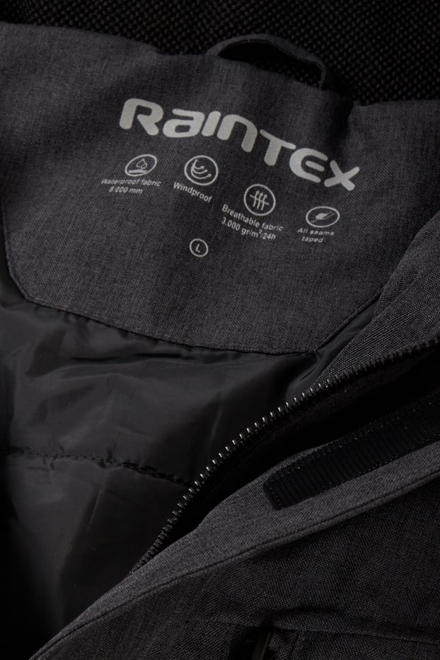 Herren - Softshelljacke mit Kapuze - wasserdicht - dunkelgrau