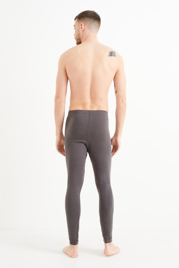 Herren - Lange Thermo-Unterhose  - dunkelgrau