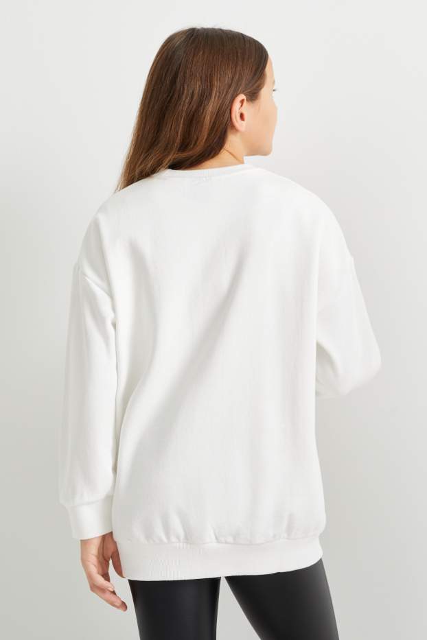 Enfants filles - Mercredi - sweat de Noël - blanc crème